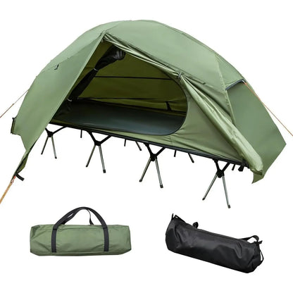 wCamping Cot Tent - Waterproof 1-Person Off-Ground Combo Cot Bed for Adults Portable Easy Set-up Tent
