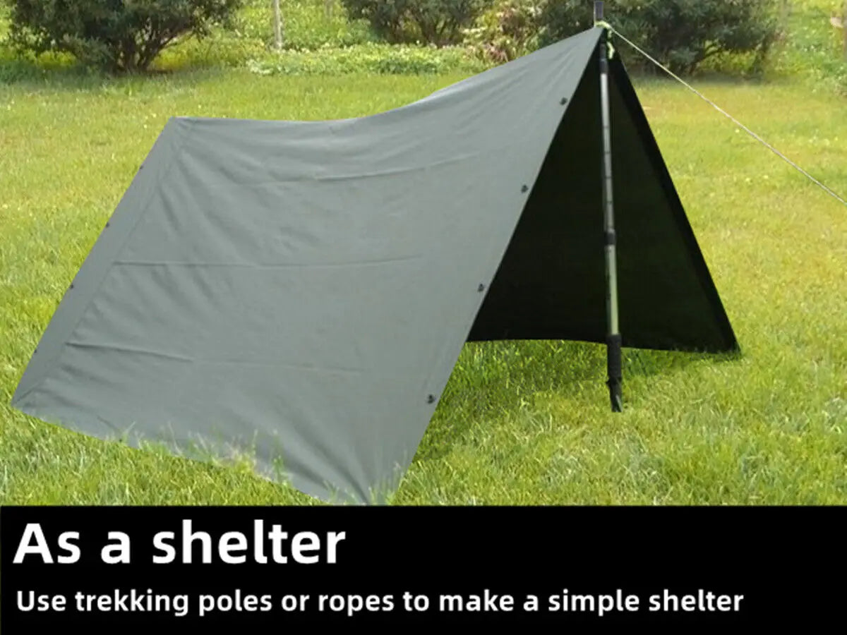 Tactical Rain Poncho - Army Poncho Shelter Waterproof Ripstop for Camping Hiking Hunting Backpacking Fishing