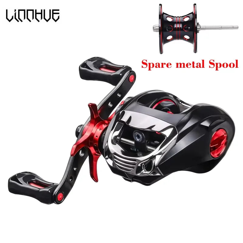 LINNHUE Best Baitcasting Reel BS2000 8.1:1 High Speed Spare Spool Reel Fishing Saltwater Fresh Fishing Casting Fishing Reel