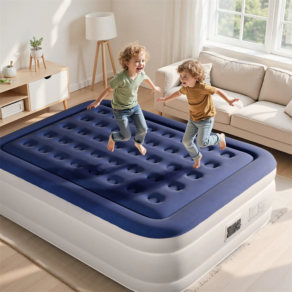 Queen Air Mattress with Built-in Pump,  Quick Inflation/Deflation