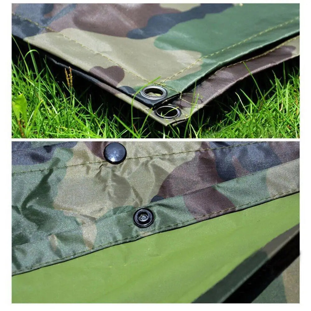 Tactical Rain Poncho - Army Poncho Shelter Waterproof Ripstop for Camping Hiking Hunting Backpacking Fishing