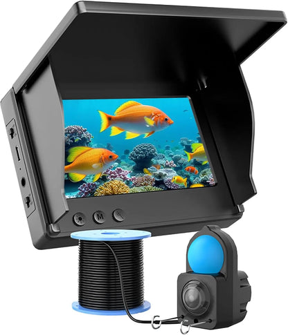 Portable Underwater Fishing Camera with 4.3" LCD Monitor Infrared Night Vision Waterproof Fish Finder for Ice Fishing