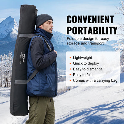 SucceBuy Portable Ice Shelter 1-2 Person Fishing Tent Ice Shanty for Winter Fishing Waterproof Ice Cube with Anchors Carry Bag
