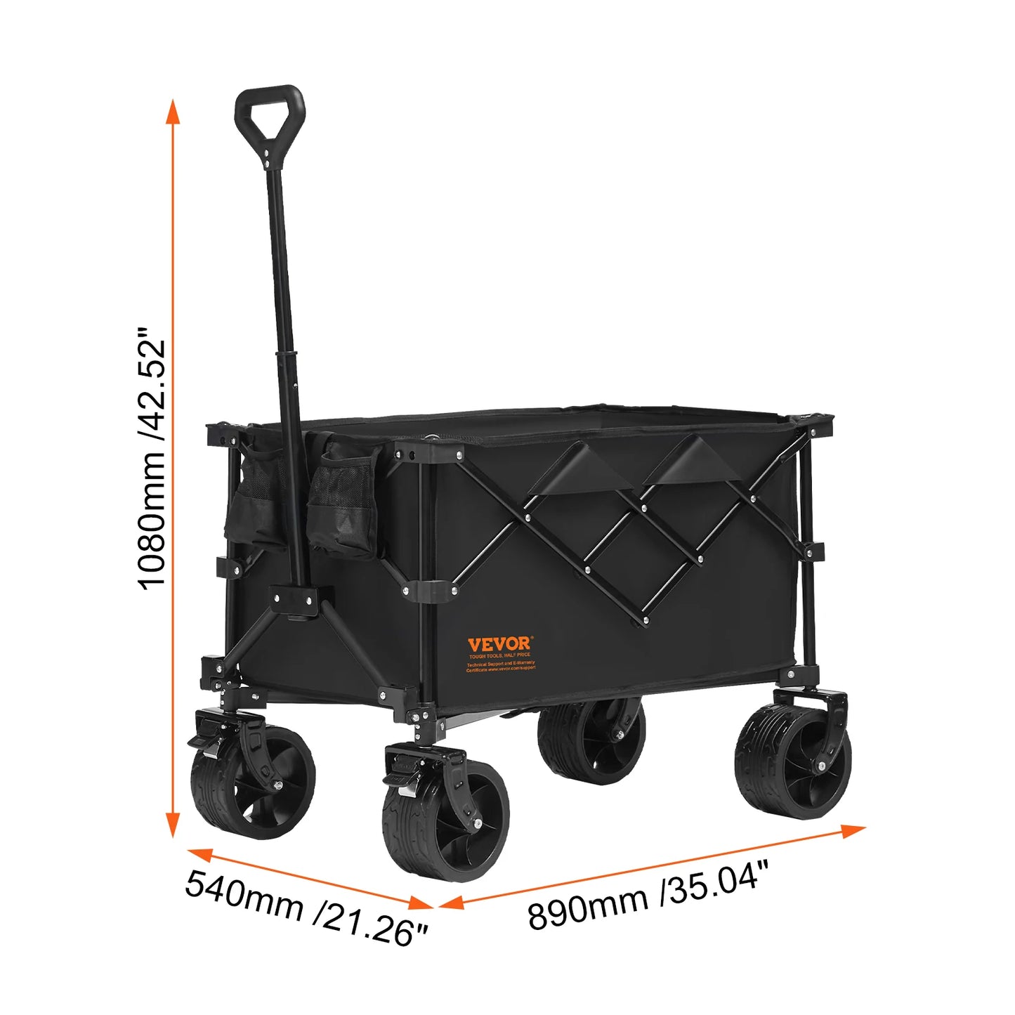 SucceBuy Collapsible Folding Wagon Beach Wagon Cart