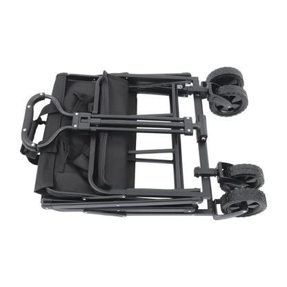 Wheel Folding Trolley, Adjustable Handle Black Utility Wagon,