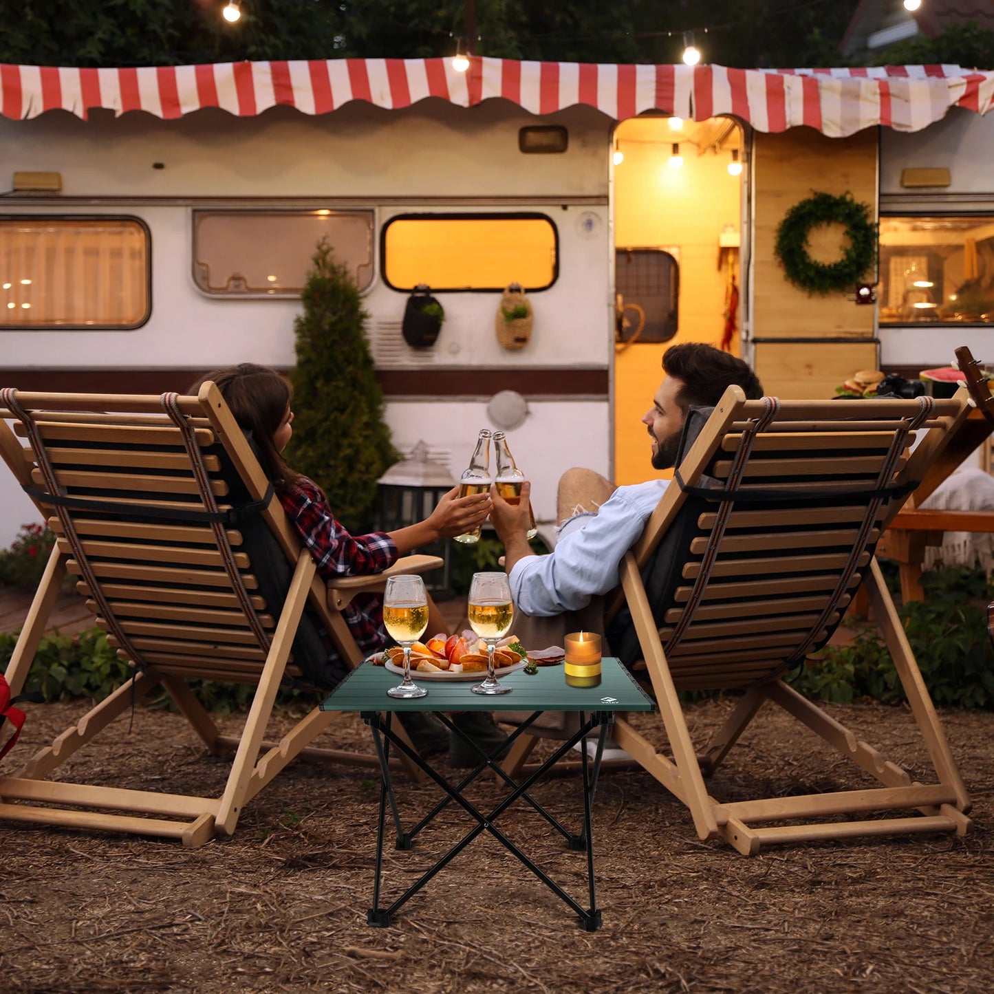 Portable Camping Side Table, Ultralight Aluminum Folding