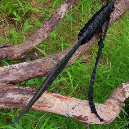 Portable Outdoor Jungle Camping Axe & Knife - Non-Slip Handle, Full Tang Stainless Steel Blade (58HRC) with Nylon Sheath, 27CM H