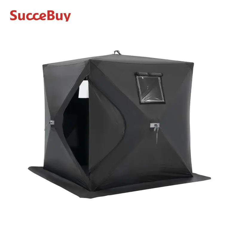 SucceBuy Portable Ice Shelter 1-2 Person Fishing Tent Ice Shanty for Winter Fishing Waterproof Ice Cube with Anchors Carry Bag
