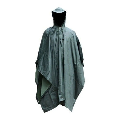 Tactical Rain Poncho - Army Poncho Shelter Waterproof Ripstop for Camping Hiking Hunting Backpacking Fishing