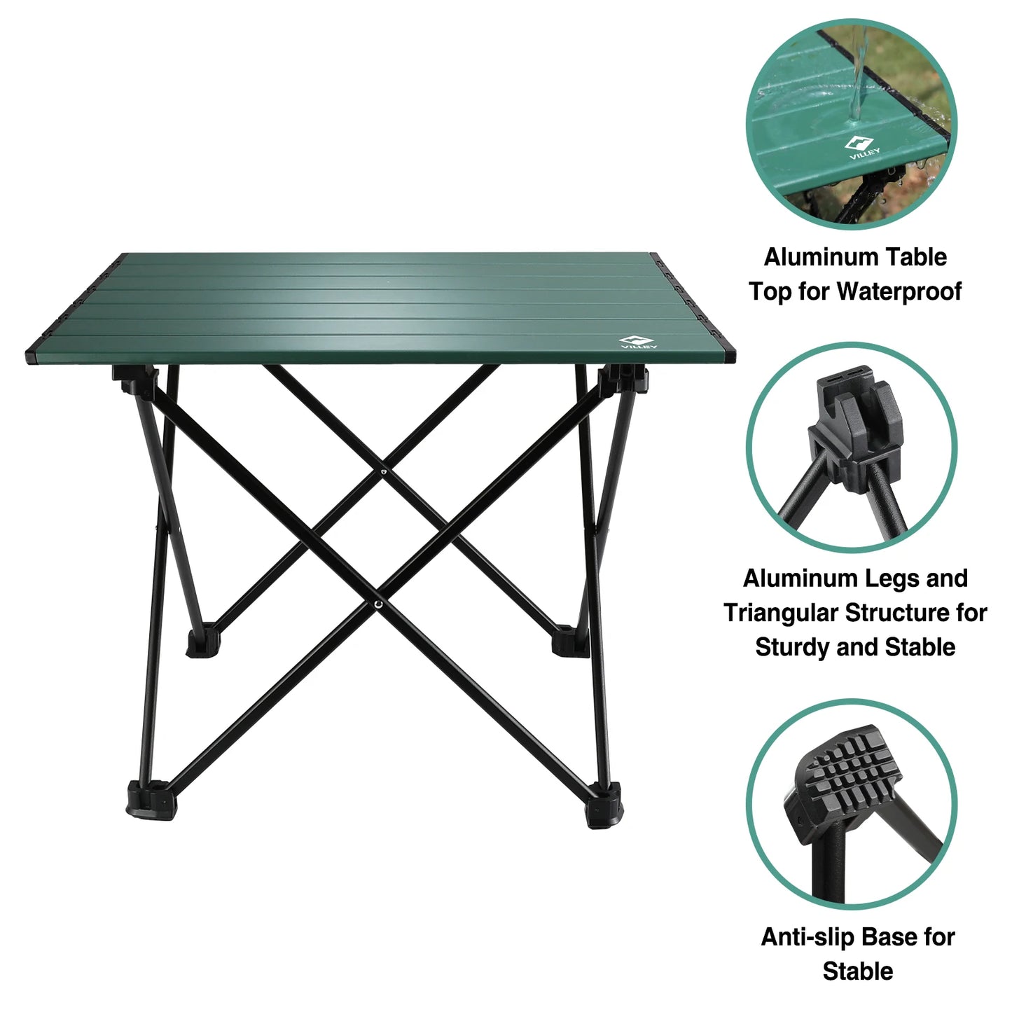 Portable Camping Side Table, Ultralight Aluminum Folding