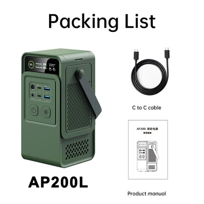 CTOLITY 200W Power Station Camping 192Wh Lifepo4 Power Bank 60000mAh Portable Charger Battery Emergency Power USB TYPE-C Port