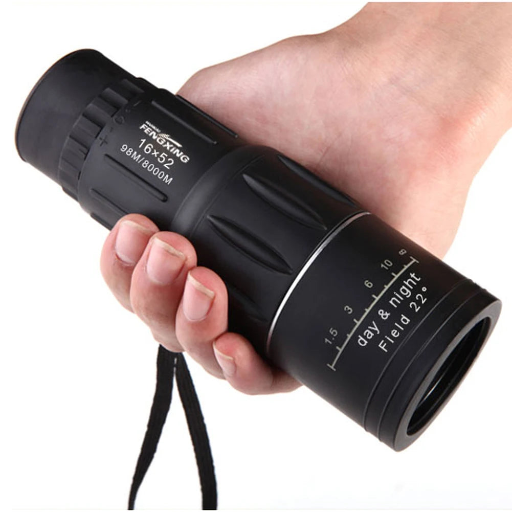 16x52 Portable Monocular Telescope 66M/8000M Zoom Long Range Spyglass Outdoor Binoculars for Camping Birdwatch Hunting