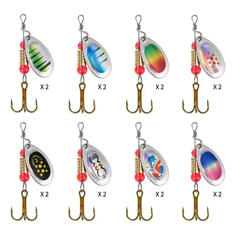 16pcs/set Fishing Sequins Trout Spinner With Eva Bag Trout Spinners Lures Bass Fishing Crank Baits Lure Jigging Spinner Baits