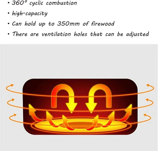 Portable Wood Burning Stove Tent Heater with Chimney Pipes, Folding Outdoor Camping Stove for Cooking BBQ Hunting Ice Fishing