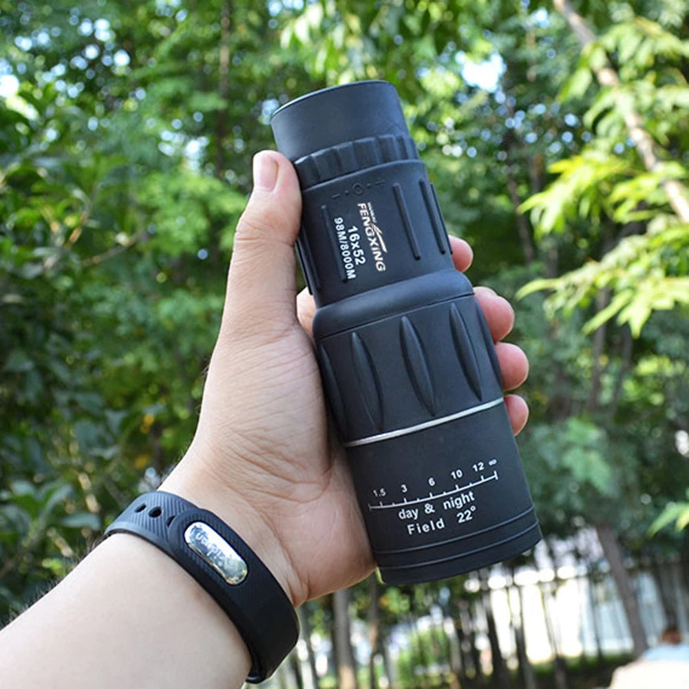 16x52 Portable Monocular Telescope 66M/8000M Zoom Long Range Spyglass Outdoor Binoculars for Camping Birdwatch Hunting