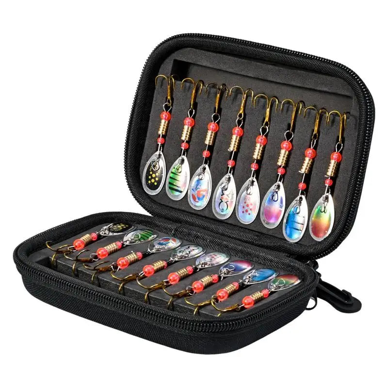 16pcs/set Fishing Sequins Trout Spinner With Eva Bag Trout Spinners Lures Bass Fishing Crank Baits Lure Jigging Spinner Baits