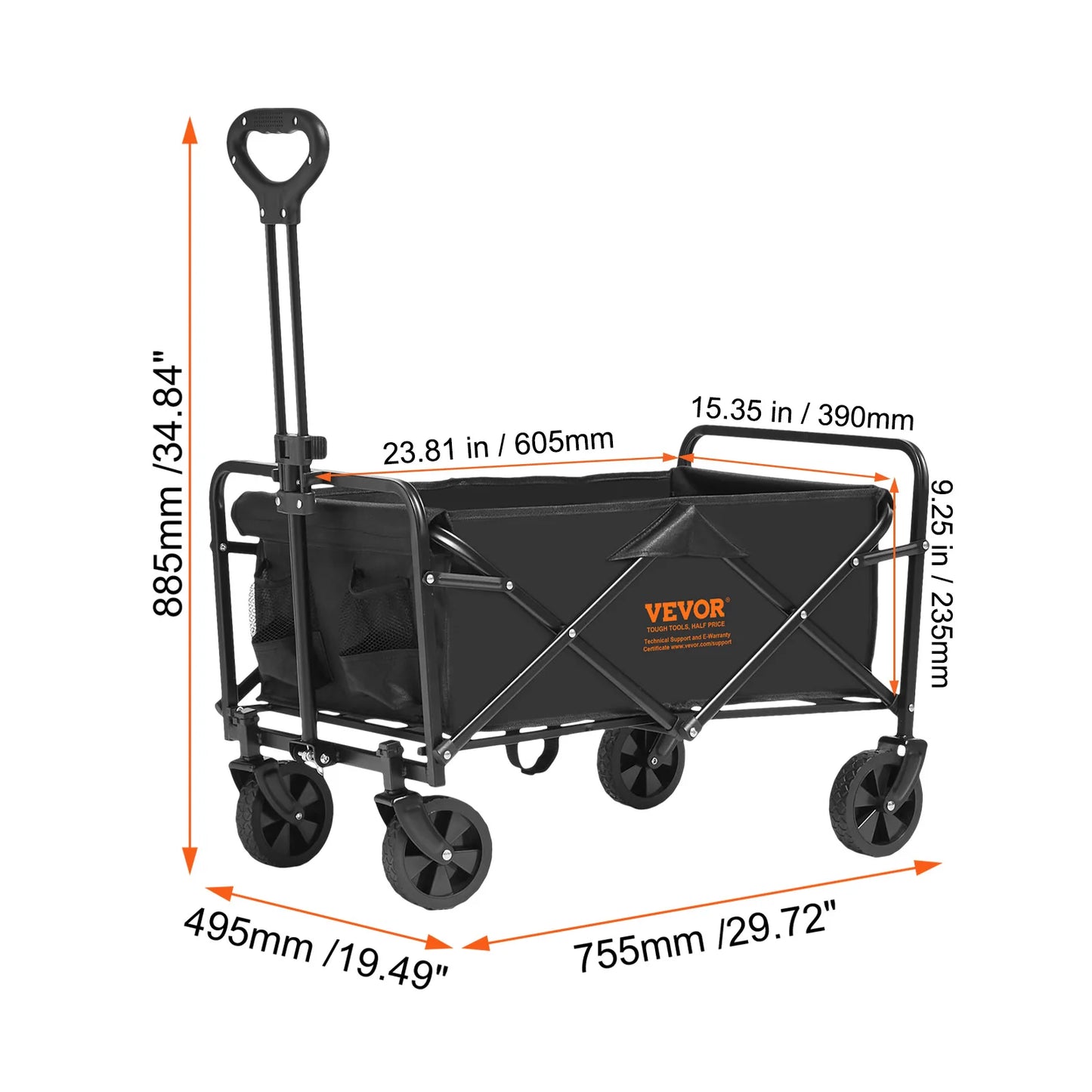 SucceBuy Collapsible Folding Wagon Beach Wagon Cart