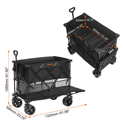 SucceBuy Collapsible Folding Wagon Beach Wagon Cart