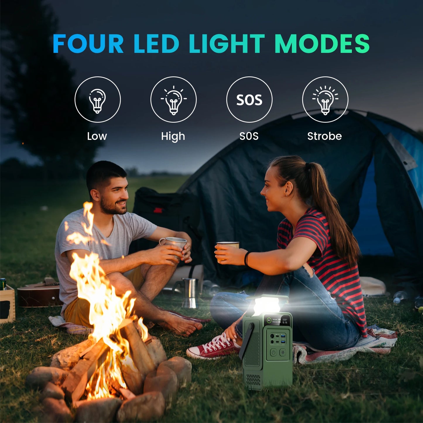 CTOLITY 200W Power Station Camping 192Wh Lifepo4 Power Bank 60000mAh Portable Charger Battery Emergency Power USB TYPE-C Port