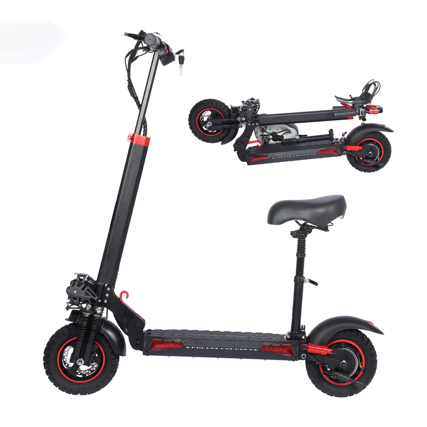1200/800W Off-road Electric Scooter with Seat, Foldable Commuting